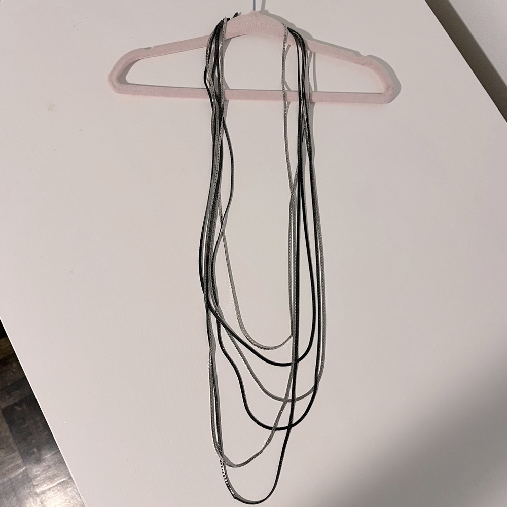 Guess Long Multi-Strand Layered Metallic Necklace